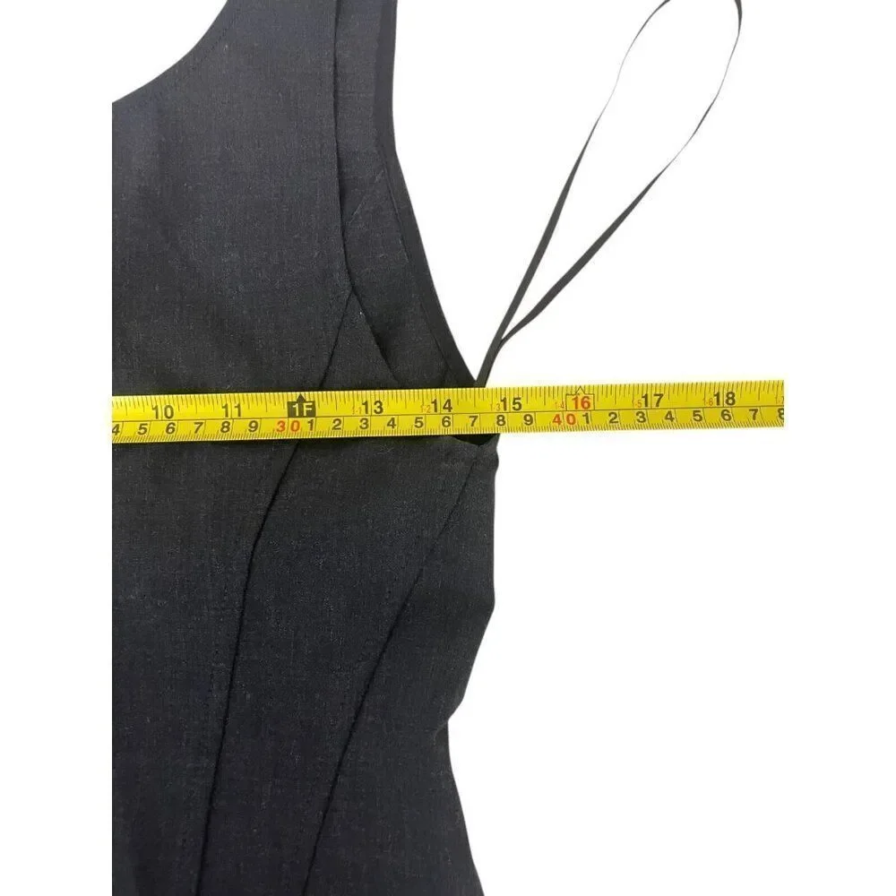 Massimo Dutti Womens Top S Small Tank Gray Stretch Seam Details 5118/818 NWT